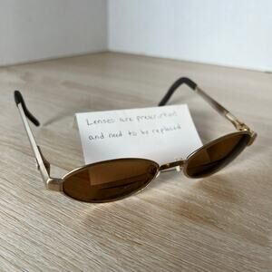 Vintage Escada F045 GLD Sunglasses Metal Gold Oval 52-20-130 France